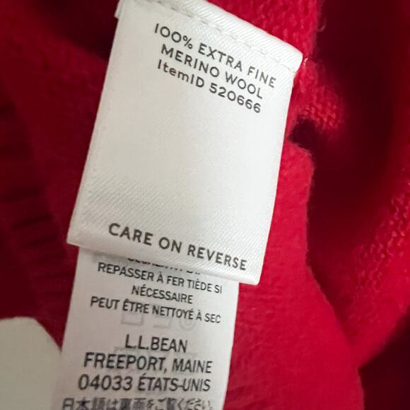 NWT LL Bean Signature Sweater Womens XL Merino Wool Red Crewneck Long Sleeve - Picture 4 of 6